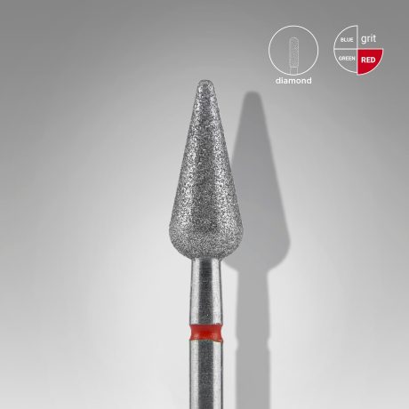 STALEKS EXPERT Elmas freze sivri armut kırmızı, çap 5 mm, çalışma kısmı 12 mm